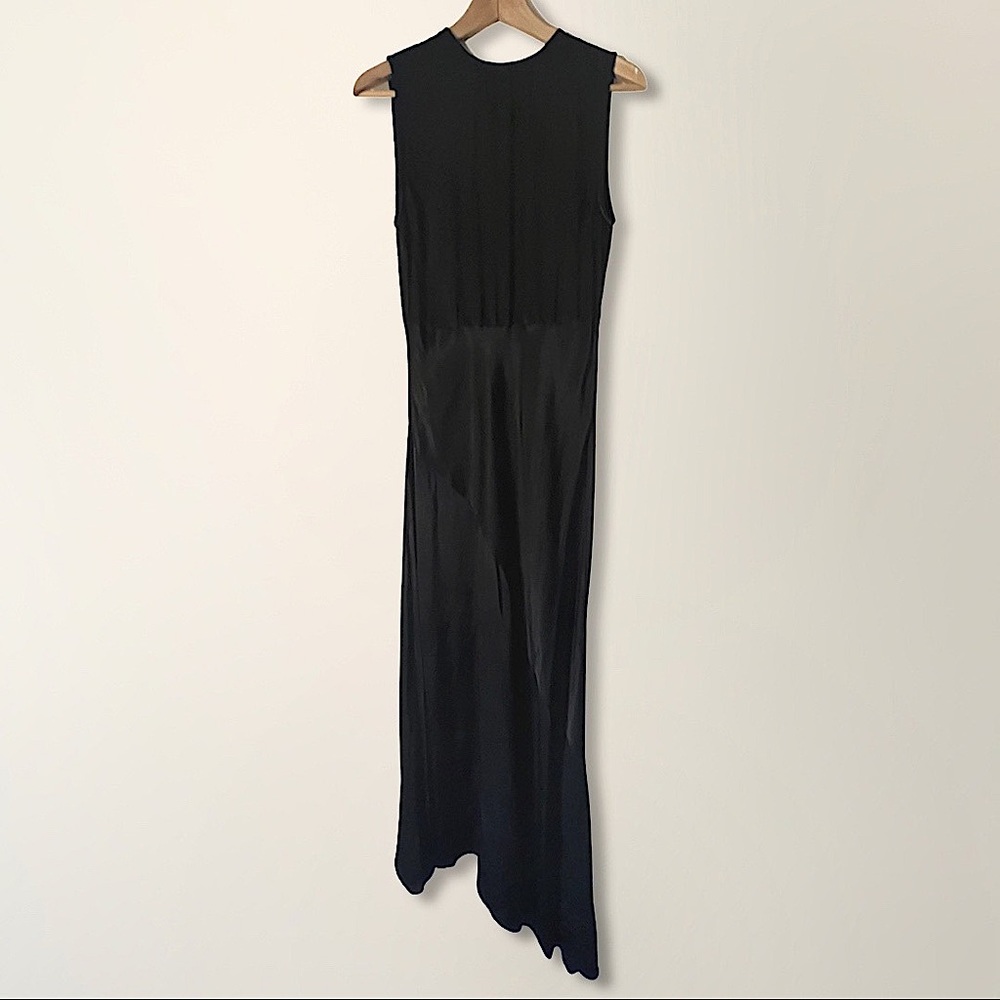 Vestire Australia Asymmetrical Contrast Satin Midi Dress - Picture 1 of 6